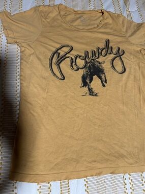 Rowdy Graphic Tee in Mustard Yellow - Men's Short Sleeve Shirt